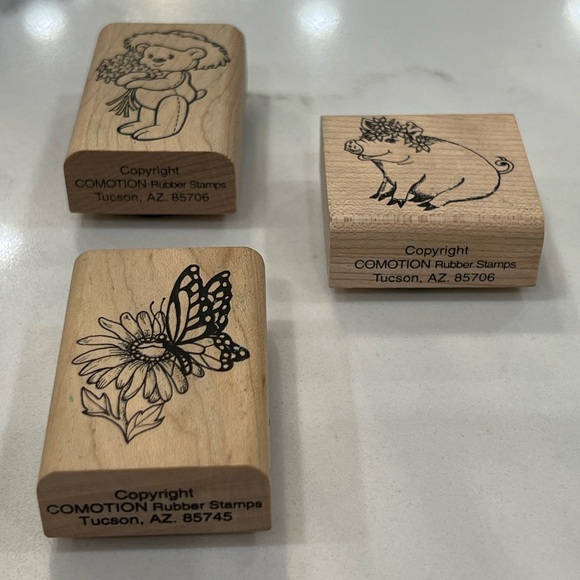 RUBBER STAMPS LOT OF 3: Comotion Rubber Stamps Lot - Picture 2 of 6
